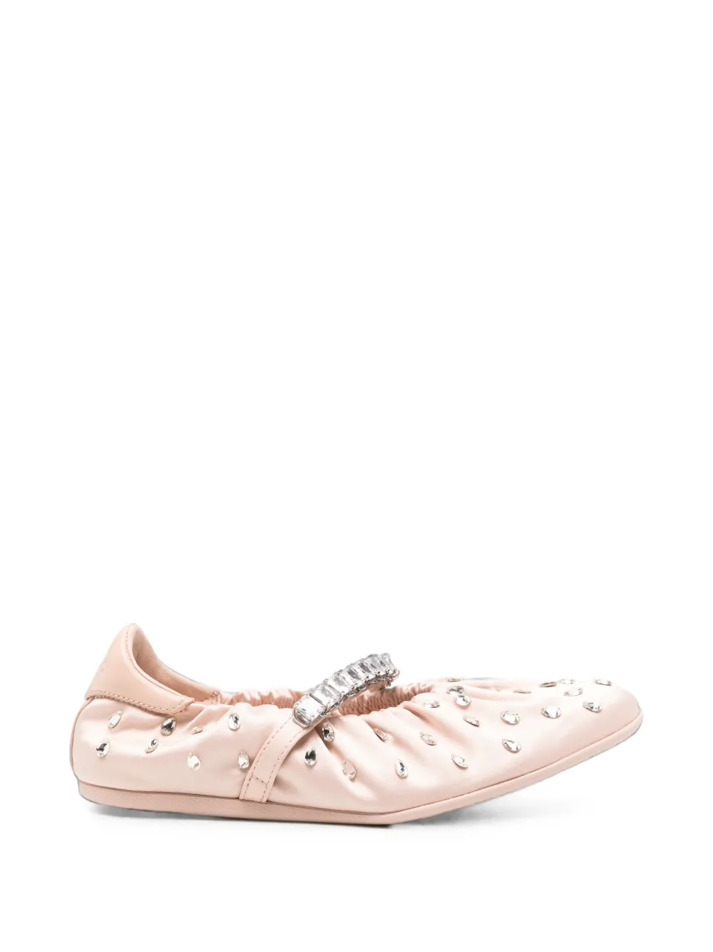 Jimmy Choo Jade crystal-embellished ballet flats Roze