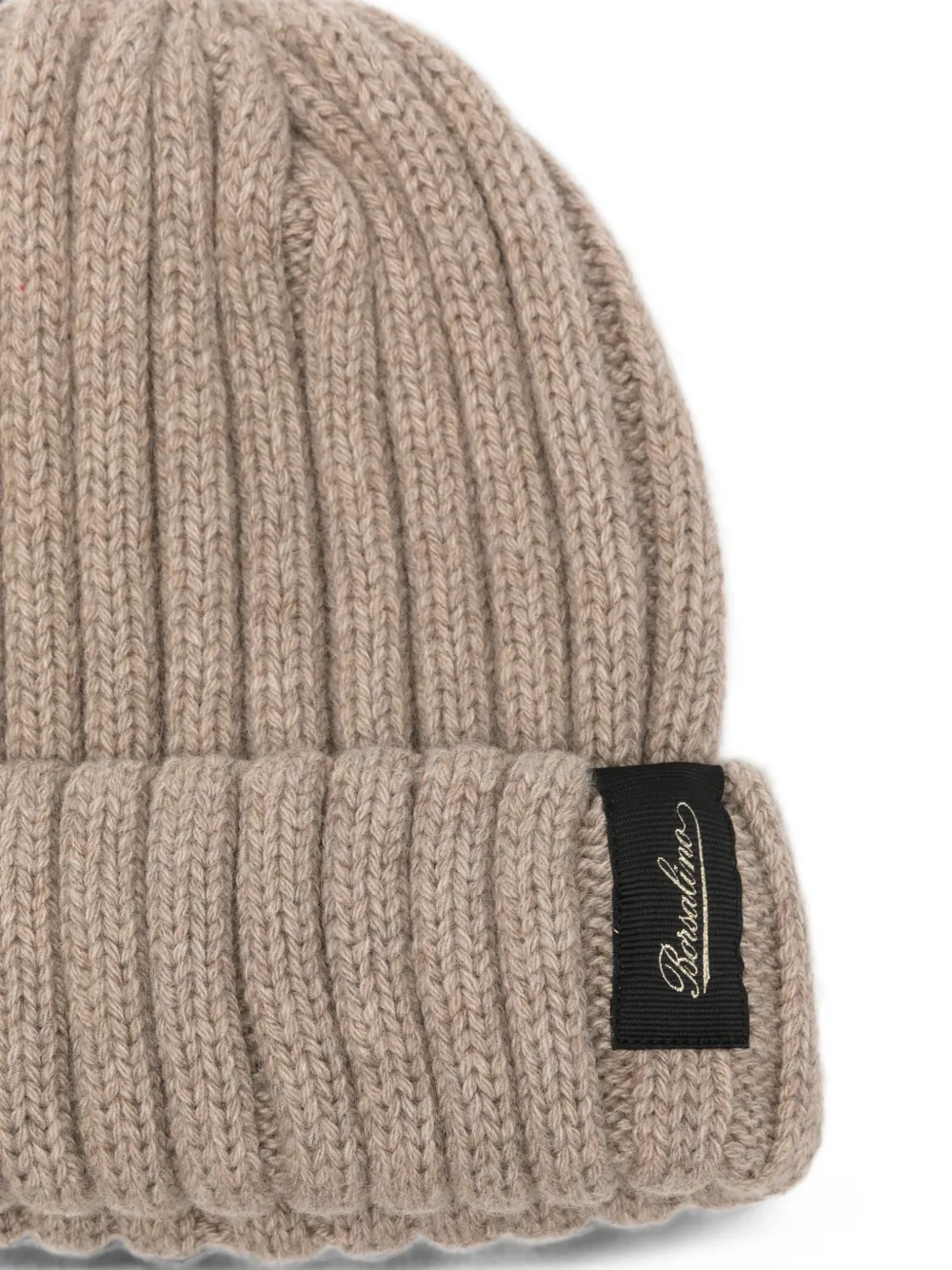 Borsalino Hill ribgebreide muts Beige