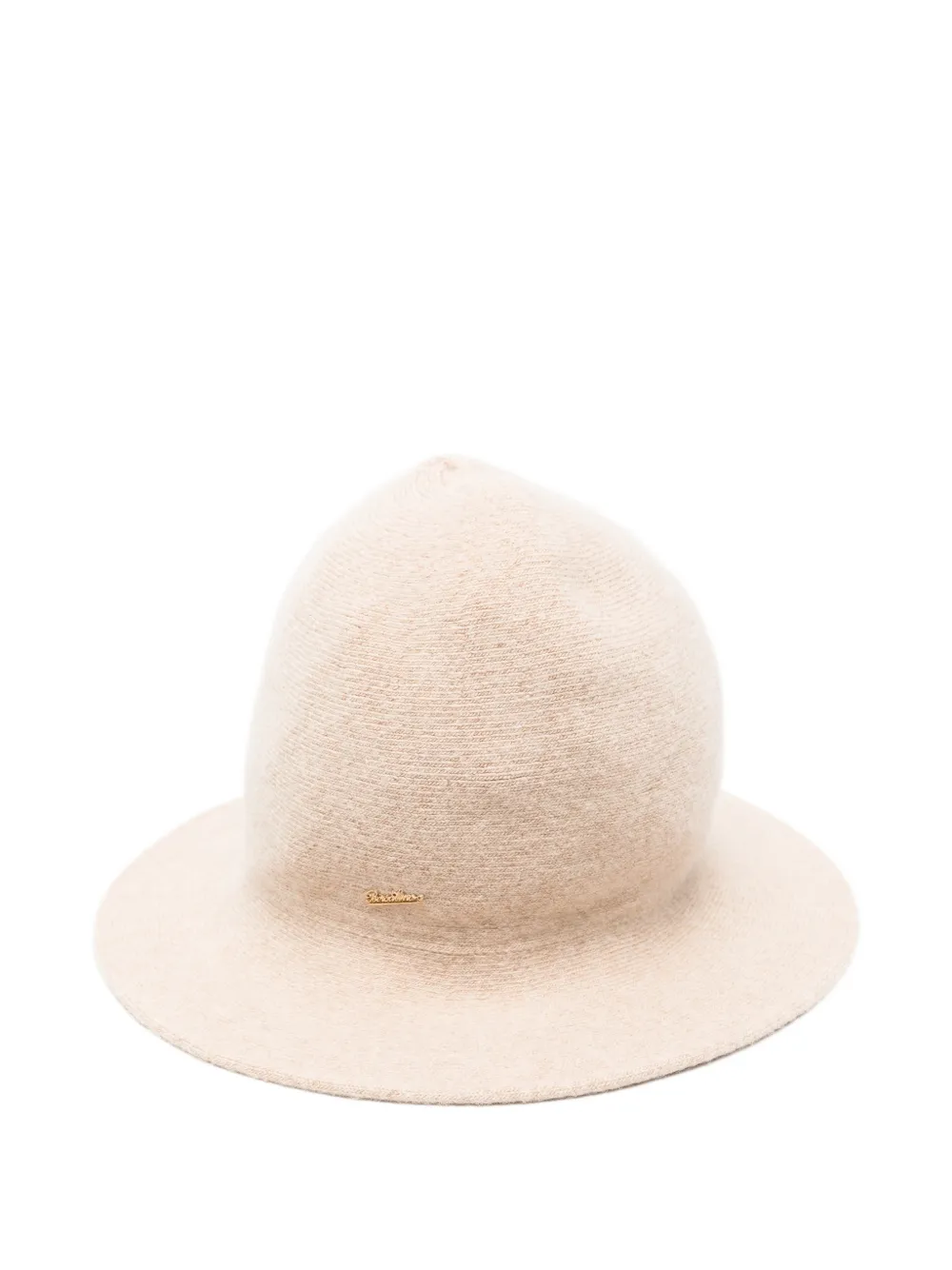 Borsalino logo-plaque knitted hat - Toni neutri