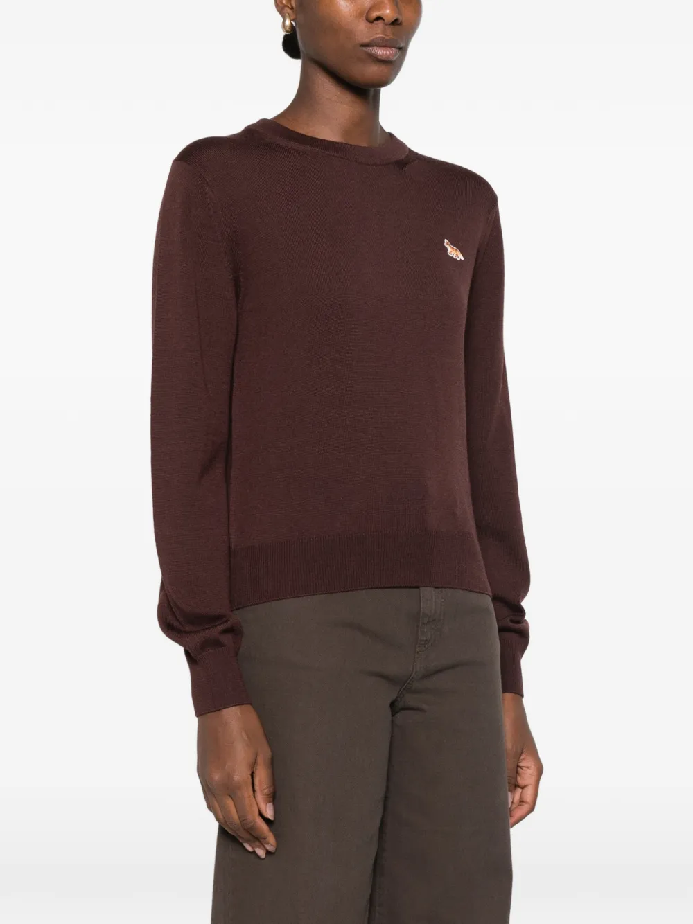 Maison Kitsuné Baby Fox trui van merinowol Bruin