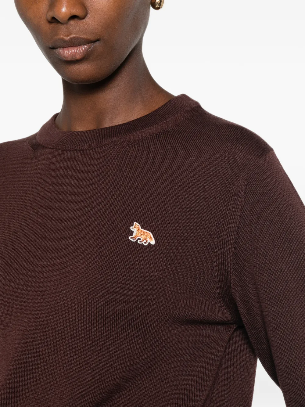 Maison Kitsuné Baby Fox trui van merinowol Bruin
