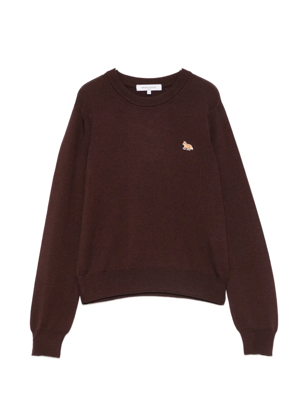 Maison Kitsuné fox-patch crew-neck sweater - Braun