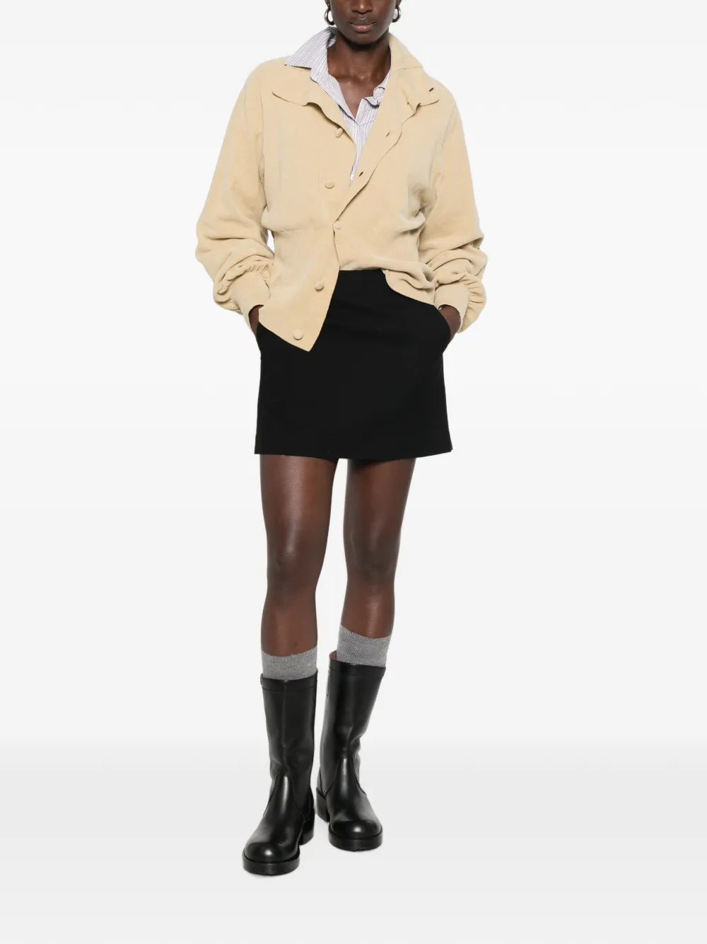 DUNST Mini-rok met A-lijn Zwart