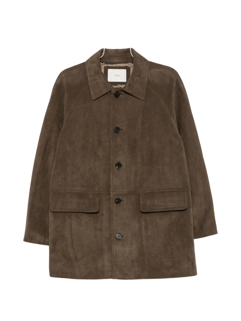 DUNST raglan-sleeve button-up coat - Braun