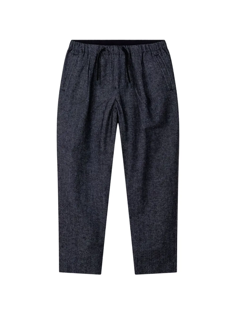 Emporio Armani Kids drawstring-waist herringbone trousers - Blu