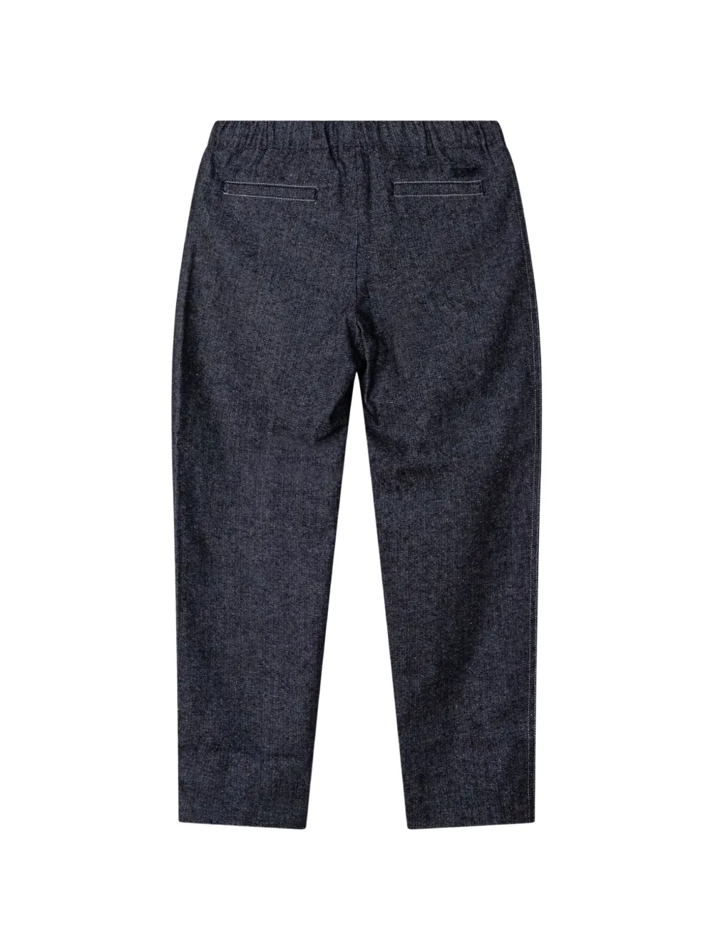 Emporio Armani Kids drawstring-waist herringbone trousers Blauw