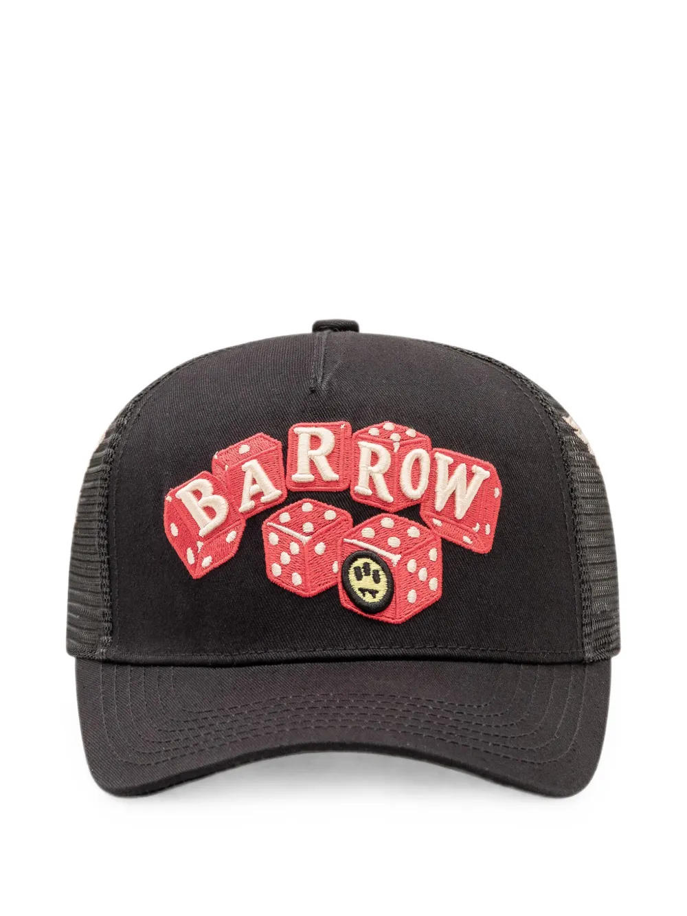 BARROW dice-embroidered mesh-panelled trucker cap - Noir