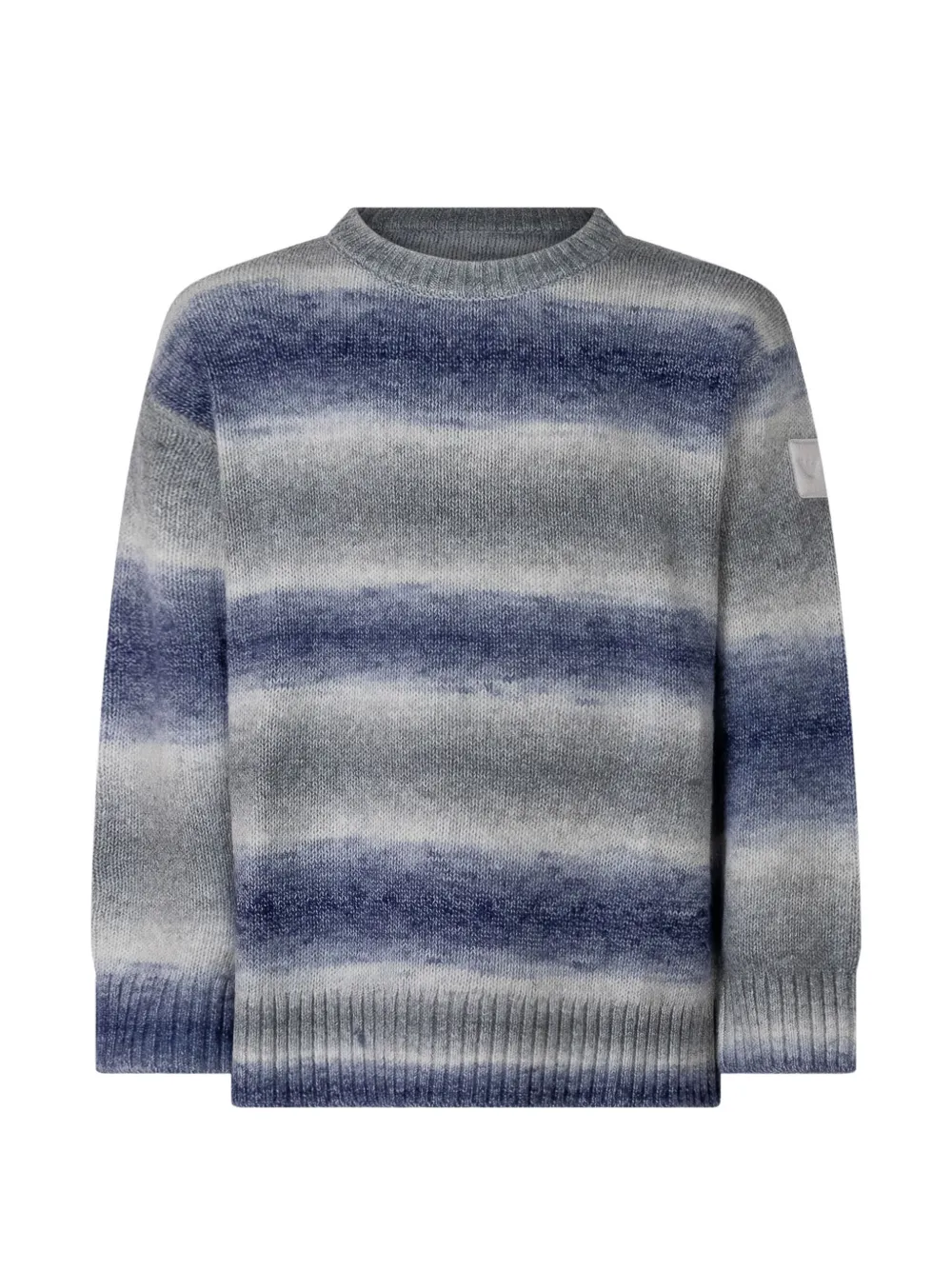 Emporio Armani Kids gradient-effect logo-patch sweater - Grigio