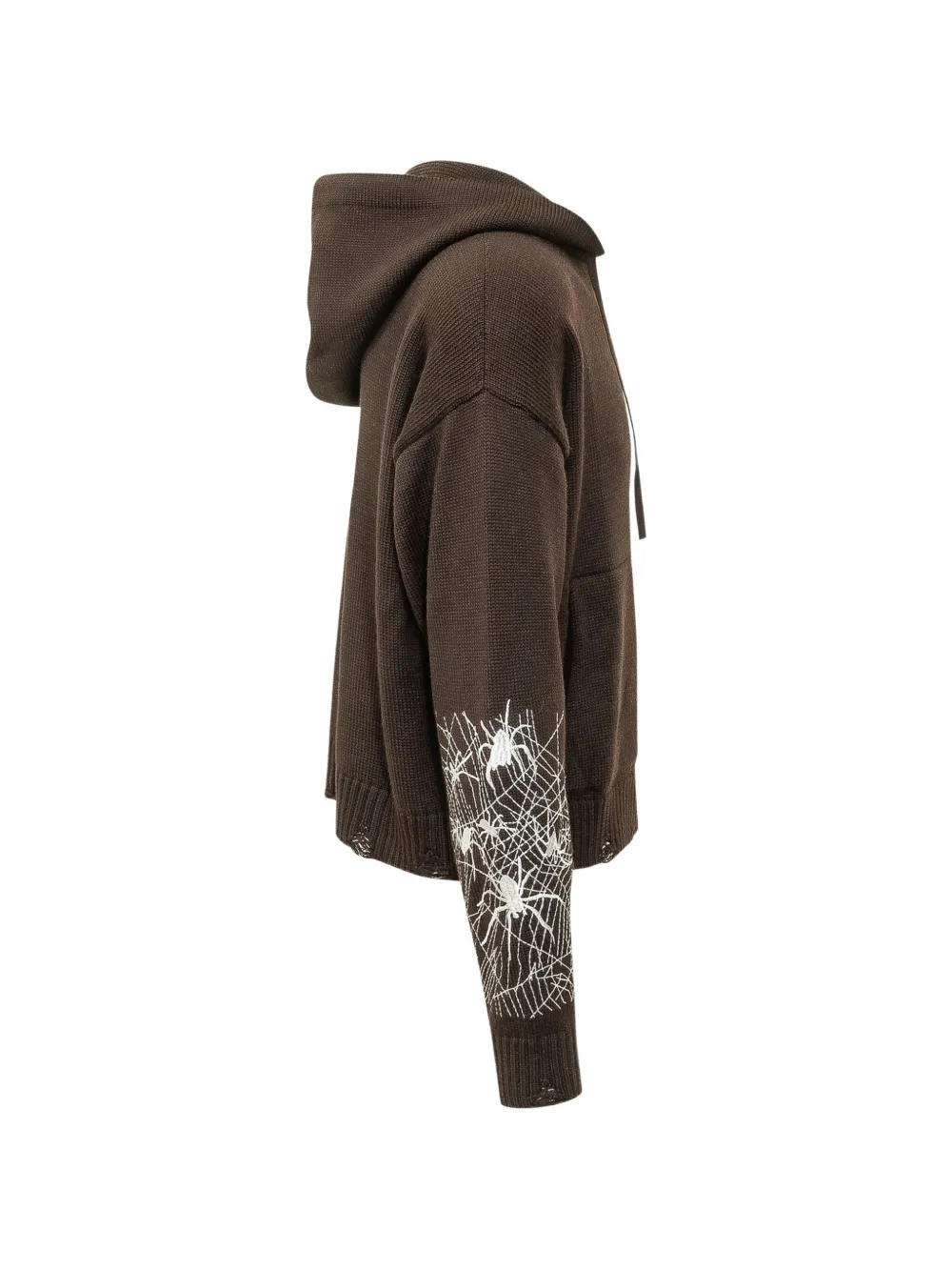 GCDS Webnet distressed hooded cardigan Bruin