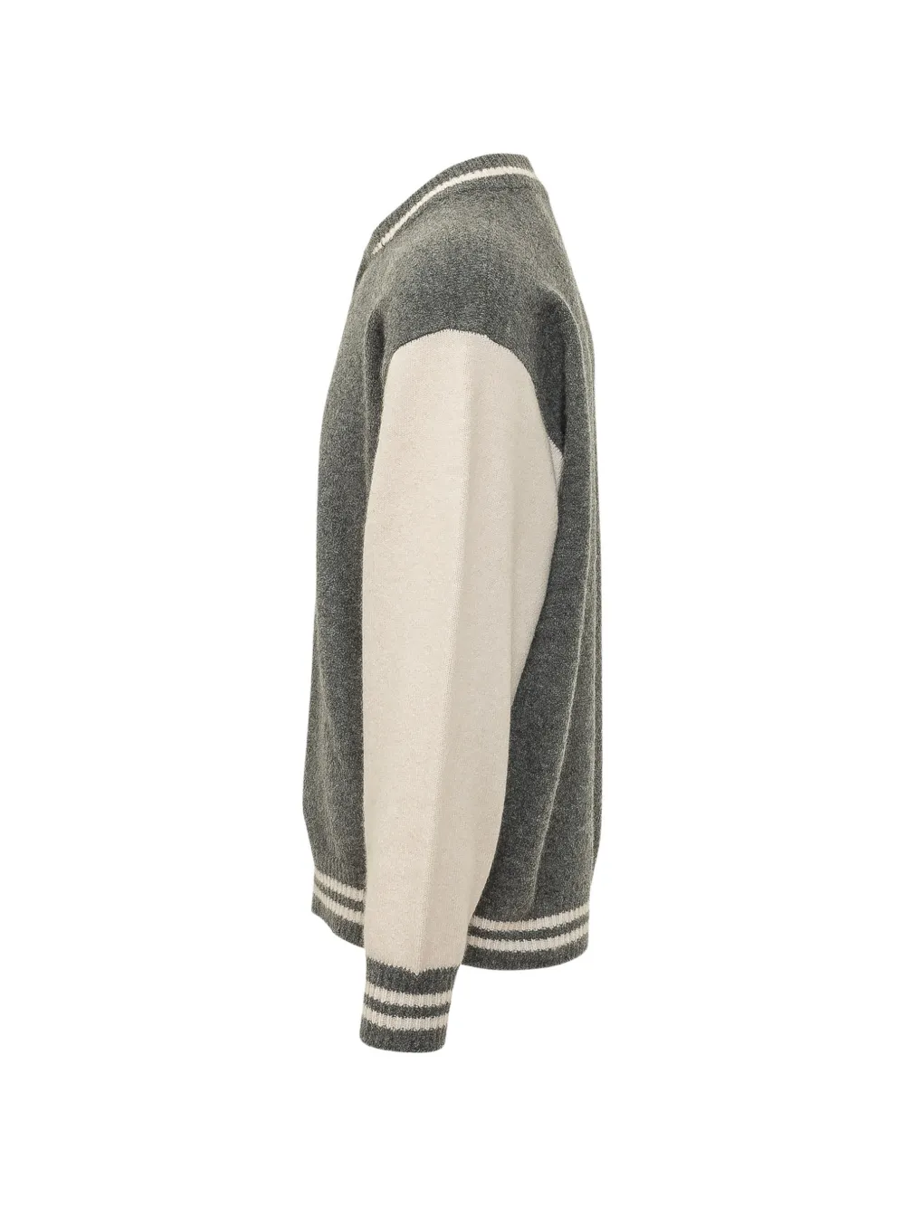 Laneus colour-block knitted jacket Grijs