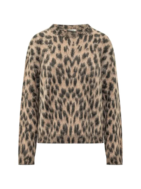 Laneus leopard-print boxy-fit sweater