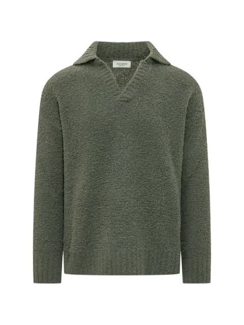 Laneus bouclé-knit polo-collar sweater