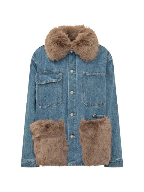 Ava Adore faux-fur trim denim jacket