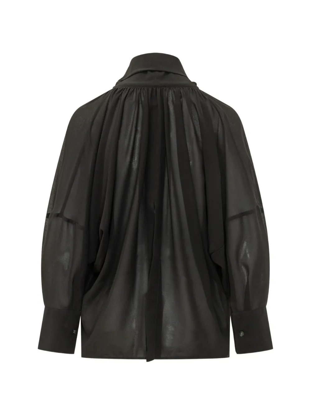 LE SULLY STUDIO Semi-doorzichtige blouse met strik Zwart