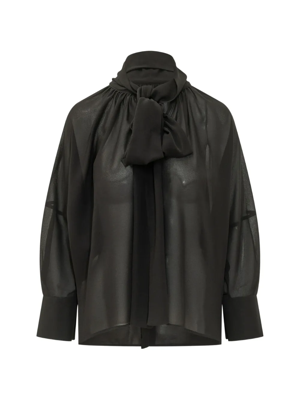 LE SULLY STUDIO pussy-bow semi-sheer blouse