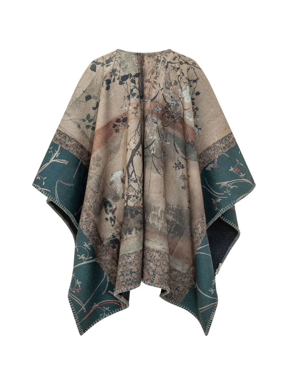 Pierre-Louis Mascia Pancake cape met grafische print Beige
