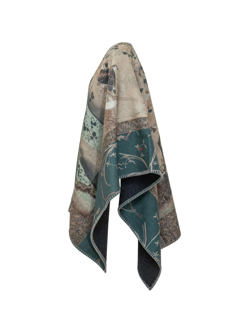 Pierre-Louis Mascia Pancake cape met grafische print Beige