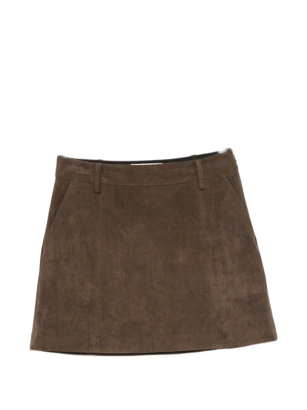 DUNST suede-effect mini skirt - Marrone