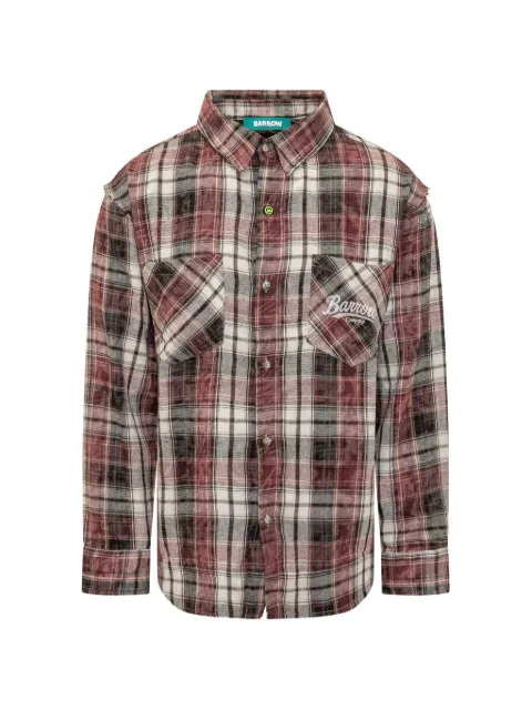 BARROW check-pattern graphic-print shirt
