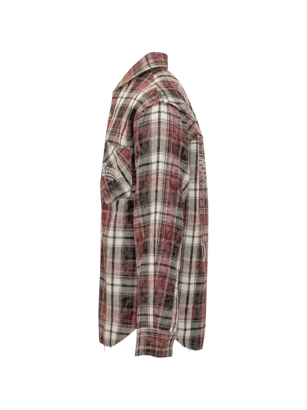 Barrow Check-pattern Graphic-print Shirt In Multi
