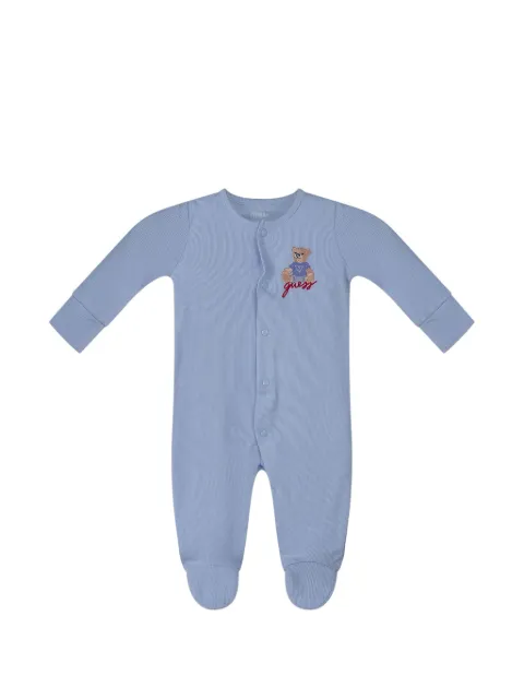 guess kids teddy bear-embroidered babygrow