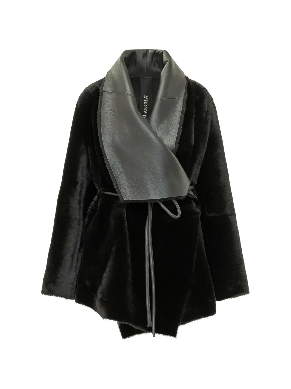 Blancha belted shearling jacket - Schwarz