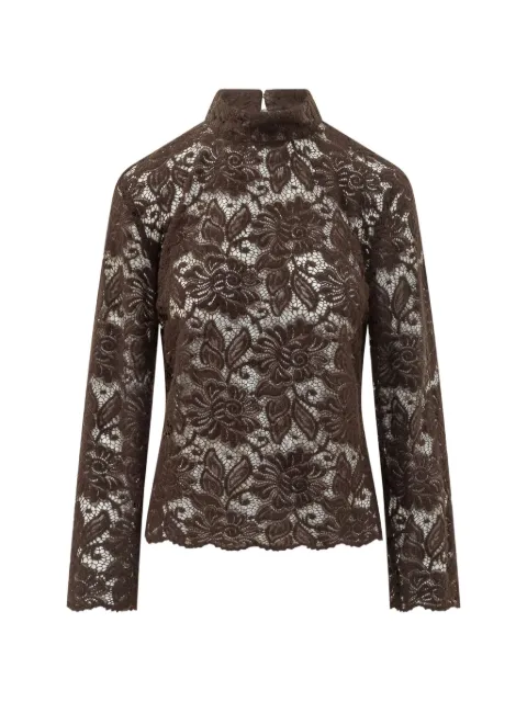 LE SULLY STUDIO floral-lace high-neck blouse