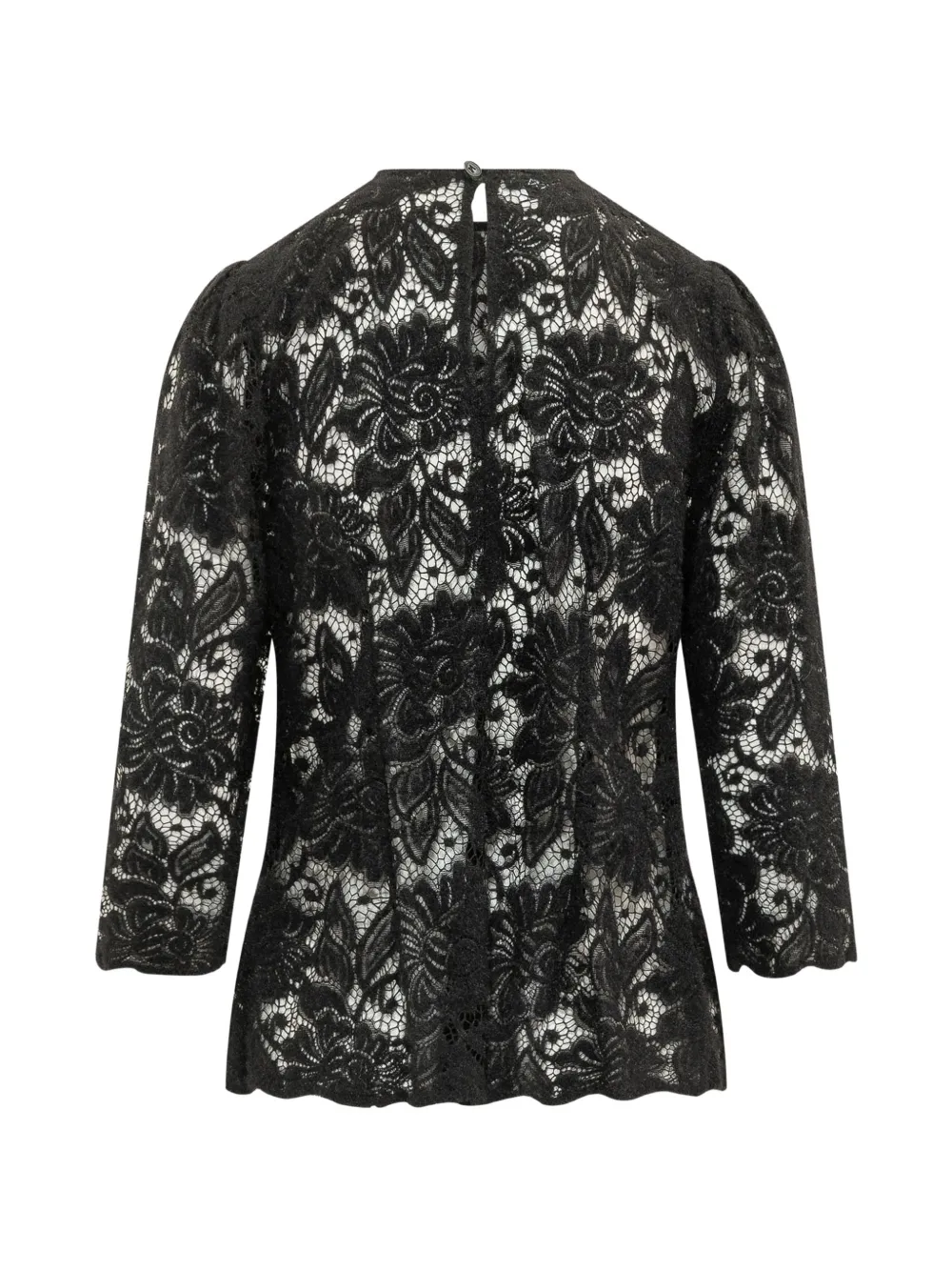 LE SULLY STUDIO Shirt met bloemenkant Zwart