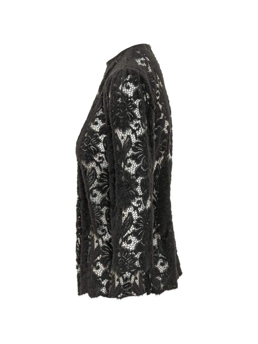 LE SULLY STUDIO Shirt met bloemenkant Zwart