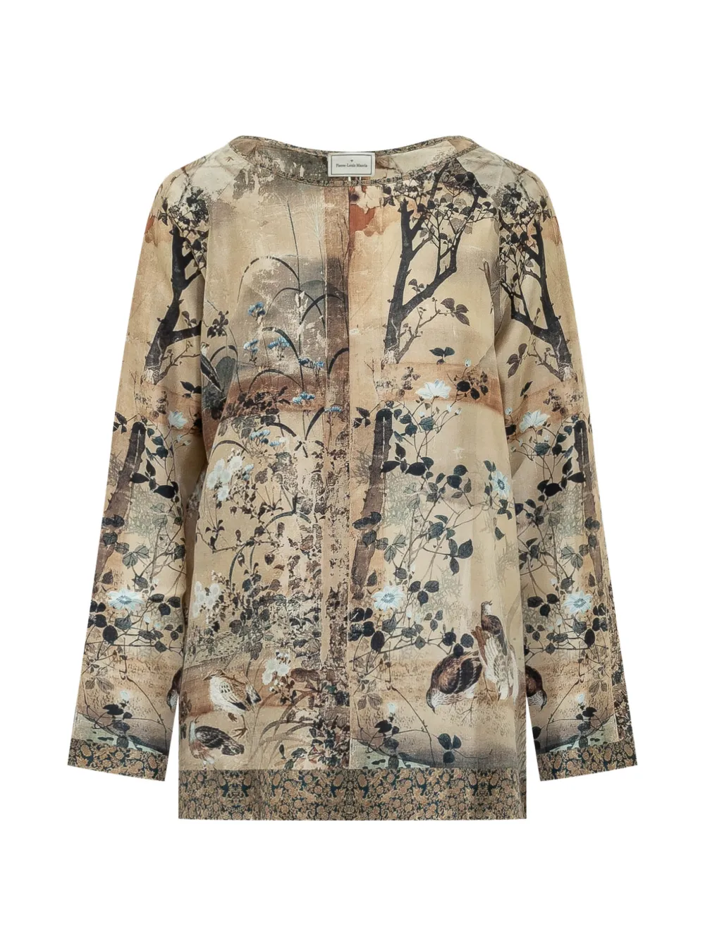 Pierre-Louis Mascia Aloe landscape-print blouse - Toni neutri