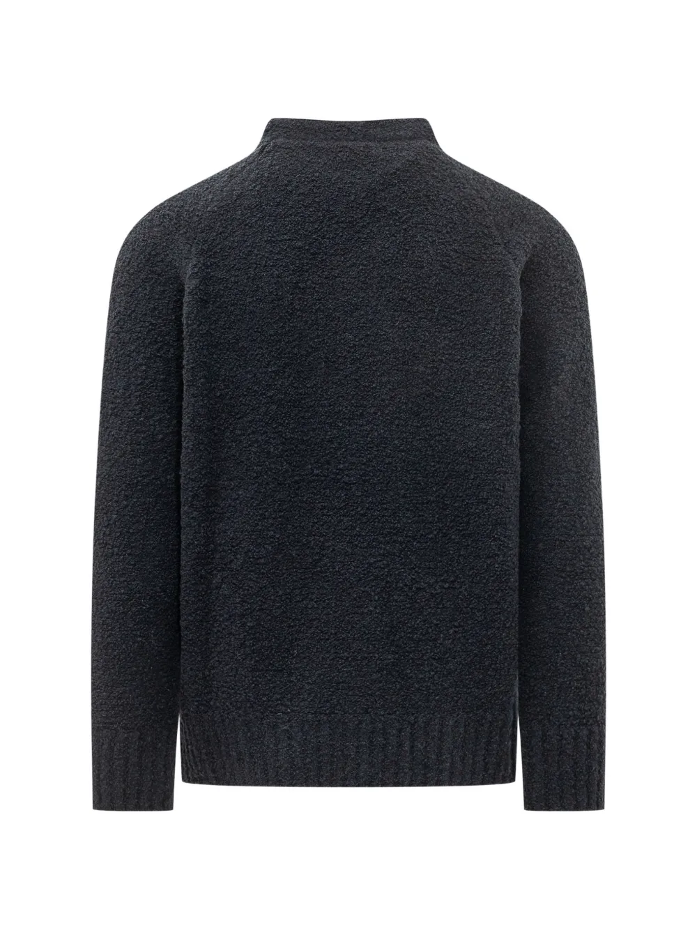 Laneus Bouclé trui met ronde hals Blauw