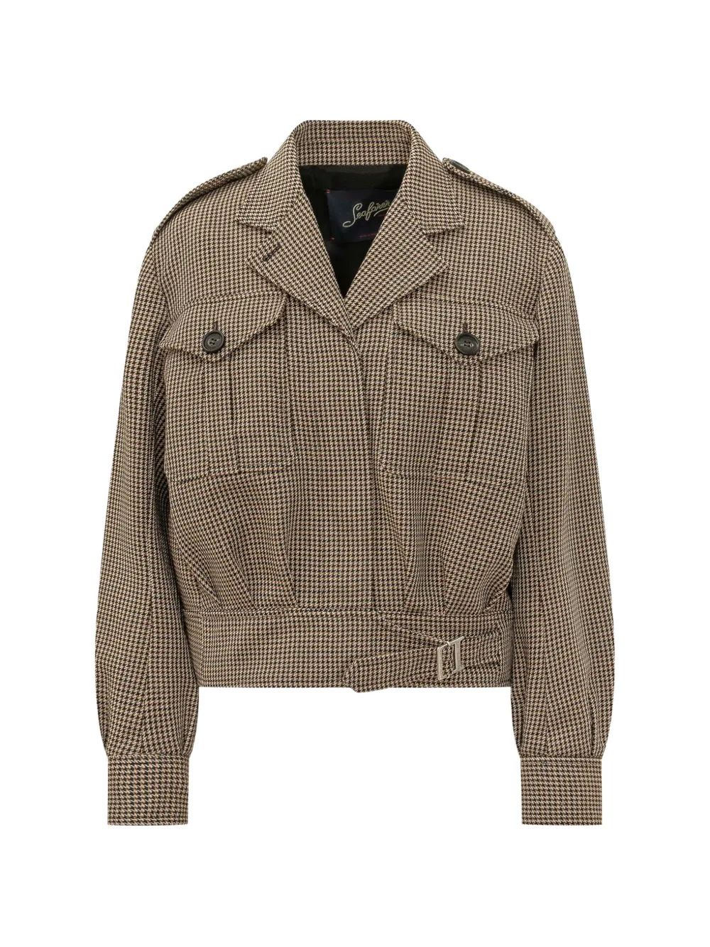 The Seafarer houndstooth-pattern belted jacket