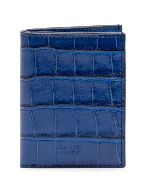 TOM FORD crocodile-effect folding card holder