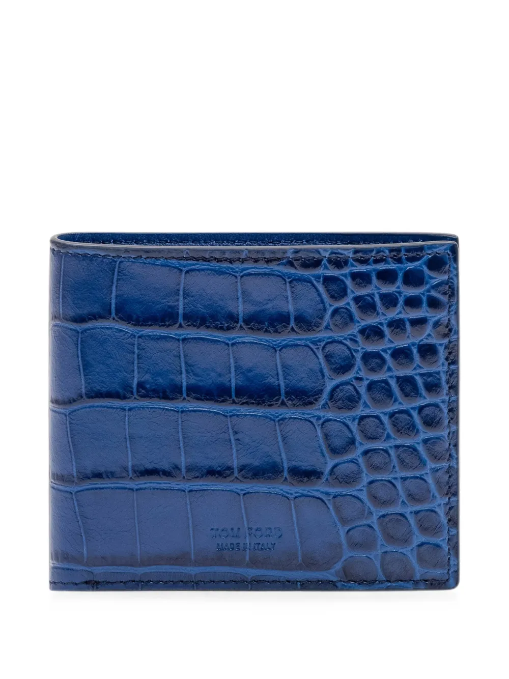 TOM FORD crocodile-effect bifold wallet - Blu