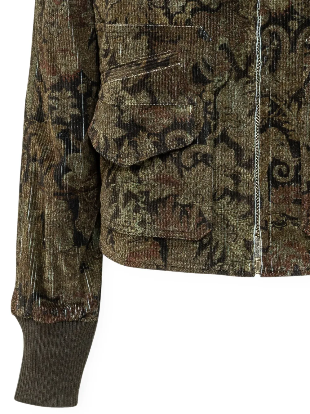 Pierre-Louis Mascia Gridox ribfluwelen jack met bloemenprint Bruin