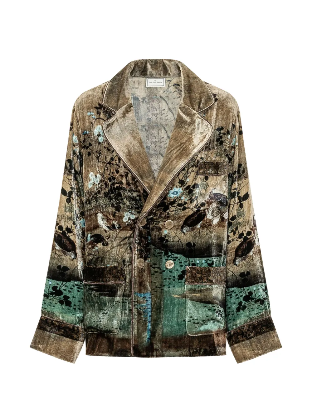 Pierre-Louis Mascia Kanpur Blazer mit grafischem Print - Braun