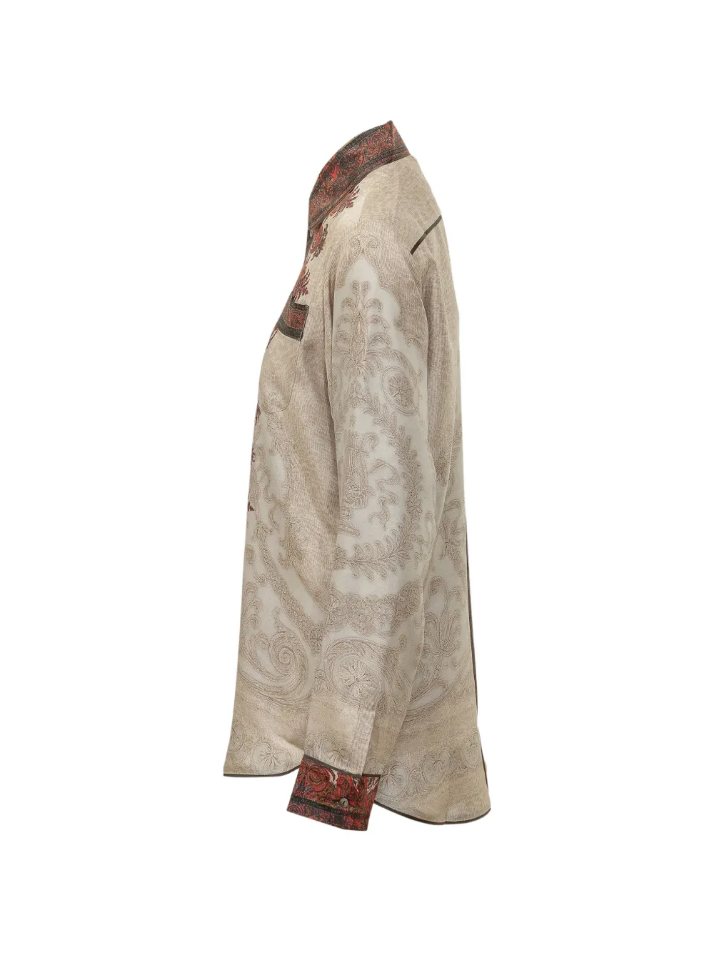 Pierre-Louis Mascia Aloe zijden shirt met paisley-print Beige