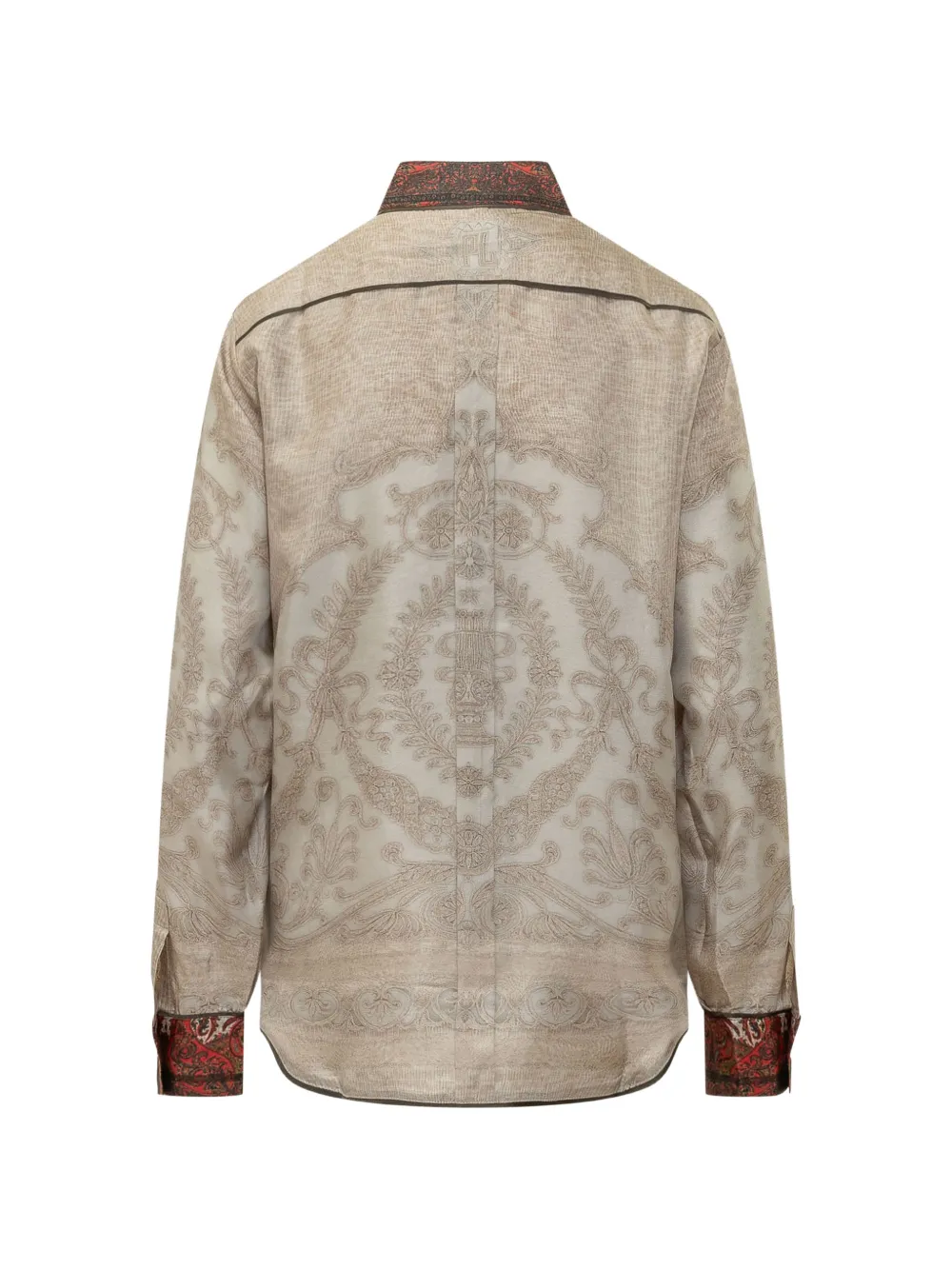 Pierre-Louis Mascia Aloe zijden shirt met paisley-print Beige