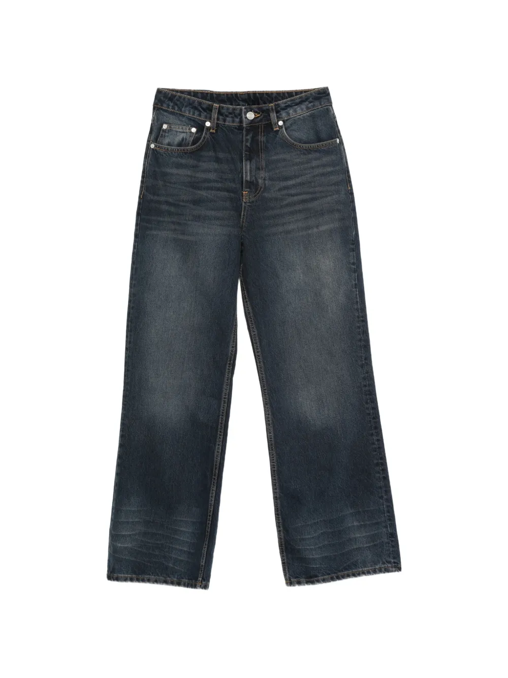 FLÂNEUR faded-effect straight-leg jeans - Blu