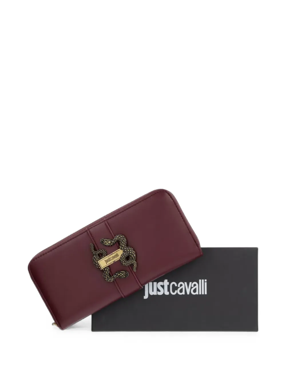 Just Cavalli Iconic Snakes portemonnee met logo-plakkaat Rood