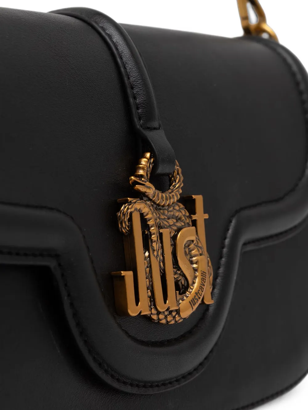 Just Cavalli Just Snake schoudertas met logo-plakkaat Zwart