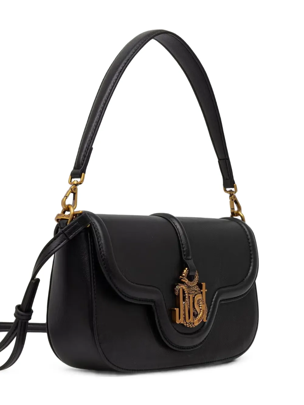 Just Cavalli Just Snake schoudertas met logo-plakkaat Zwart
