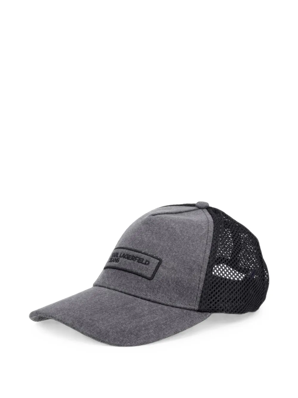 Karl Lagerfeld Jeans logo-patch mesh-panel baseball cap - Grau