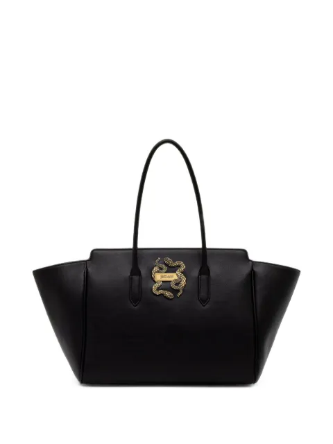 Just Cavalli snake-plaque tote bag