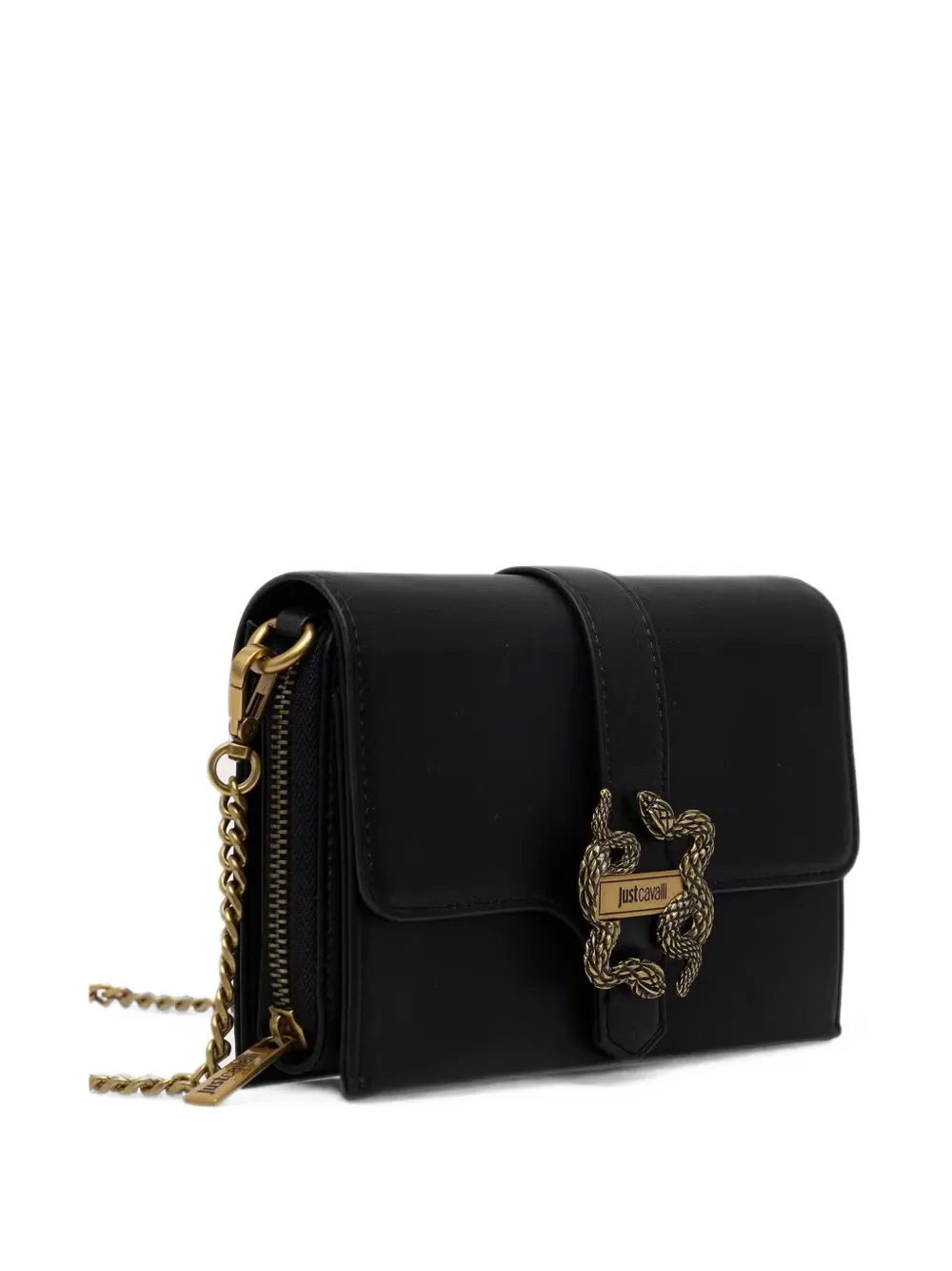 Just Cavalli Mini-tas met slangenplakkaat Zwart