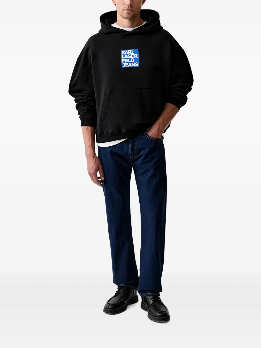 Karl Lagerfeld Jeans Hoodie met logoprint Zwart