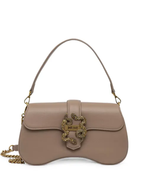 Just Cavalli snake-plaque curved tote bag
