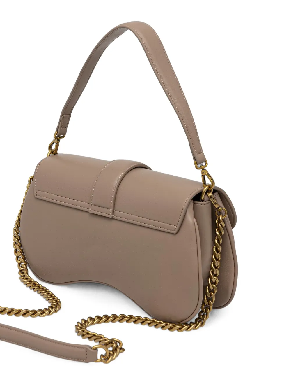 Just Cavalli Gewelfde shopper met slangenplakkaat Beige