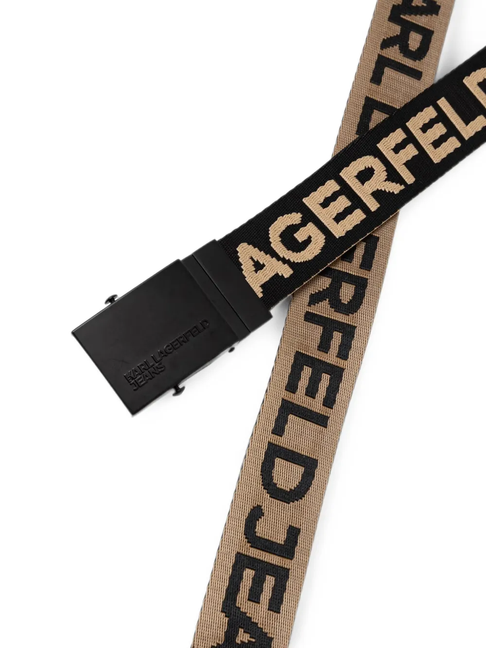 Karl Lagerfeld Jeans Geweven riem met logo-jacquard Zwart