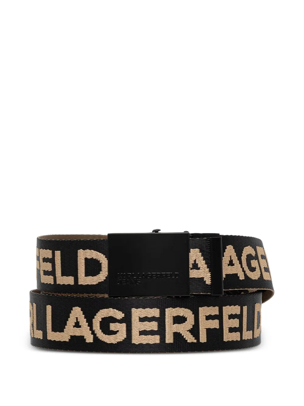Karl Lagerfeld Jeans logo-jacquard webbing belt - Nero